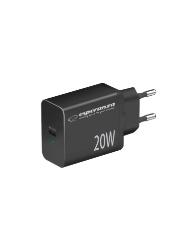 Esperanza Ładowarka Sieciowa 20W Usb-C Pd Czarna Ezc104K