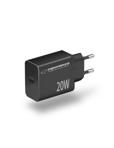 Esperanza Ładowarka Sieciowa 20W Usb-C Pd Czarna Ezc104K
