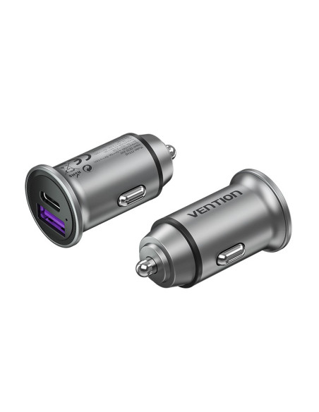 Ładowarka Samochodowa Vention Usb-A Usb-C 30W Pd
