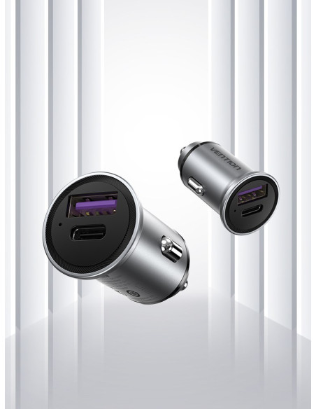 Ładowarka Samochodowa Vention Usb-A Usb-C 30W Pd