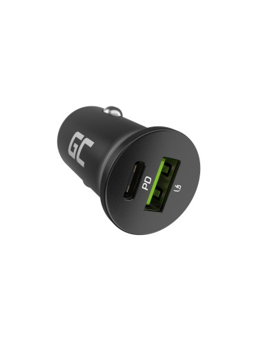Green Cell Ładowarka Samochodowa Gc Powerride Nano38 38W 6A 1X Usb-C 1X Usb-A