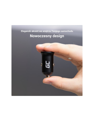 Green Cell Ładowarka Samochodowa Gc Powerride Nano38 38W 6A 1X Usb-C 1X Usb-A