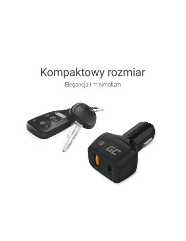 Green Cell Ładowarka Samochodowa Usb-C 30W Pd + Usb