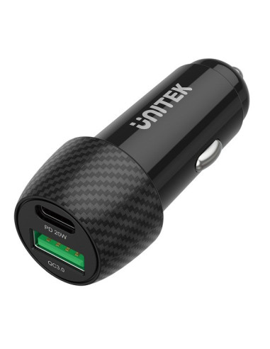Unitek Ładowarka Samochodowa 38W, Usb-A Usb-C, Qc3.0, P1400A