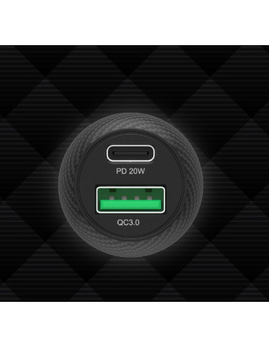 Unitek Ładowarka Samochodowa 38W, Usb-A Usb-C, Qc3.0, P1400A