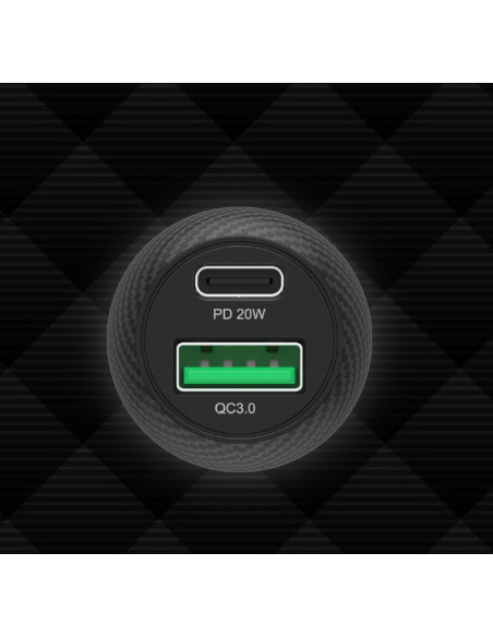 Unitek Ładowarka Samochodowa 38W, Usb-A Usb-C, Qc3.0, P1400A