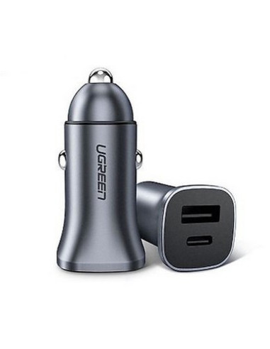 Ugreen Ładowarka Samochodowa Usb Typ C / Usb 24W Power Delivery Quick Charge Szary (30780)
