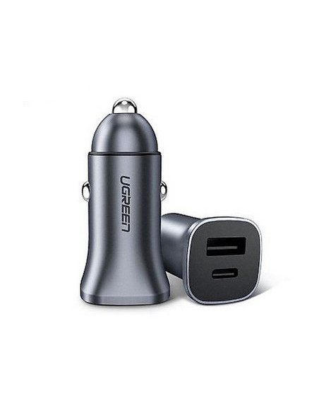 Ugreen Ładowarka Samochodowa Usb Typ C / Usb 24W Power Delivery Quick Charge Szary (30780)