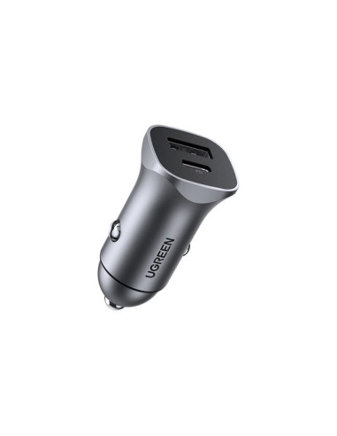 Ugreen Ładowarka Samochodowa Usb Typ C / Usb 24W Power Delivery Quick Charge Szary (30780)
