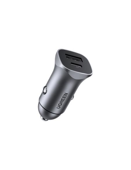 Ugreen Ładowarka Samochodowa Usb Typ C / Usb 24W Power Delivery Quick Charge Szary (30780)