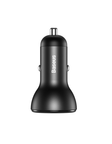 Baseus Ładowarka Samochodowa Ccbx-0G Z Wyświetlaczem 2X Usb, 4,8A, 24W (Szara)