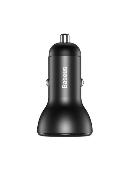 Baseus Ładowarka Samochodowa Ccbx-0G Z Wyświetlaczem 2X Usb, 4,8A, 24W (Szara)