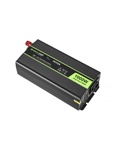 Green Cell Przetwornica Inv09 12V-230V 1000W/2000W Czysta Sinusoida