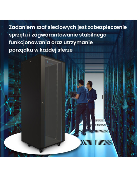 Extralink Szafa Rack 37U 600X600 Czarna Stojąca