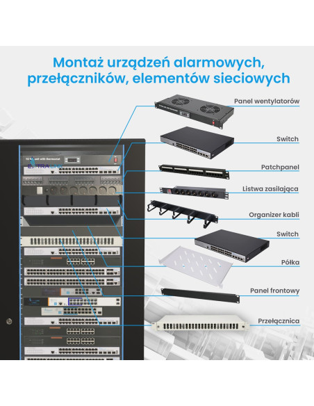 Extralink Szafa Rack 37U 600X600 Czarna Stojąca