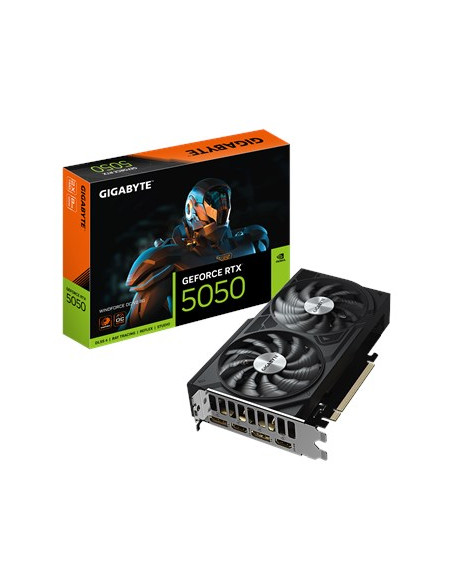 Karta Graficzna Gigabyte Geforce Rtx 5050 Windforce Oc V2 8G, Technologia Nvidia, 8 Gb, Geforce Rtx 5050, Pamięć Gddr6, Ilość Po
