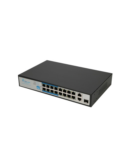 Extralink Switch Poe Virtus V3 16X 100Mb/S Poe/Poe+, 2X Gigabit Rj45 + 1X Sfp, 150W
