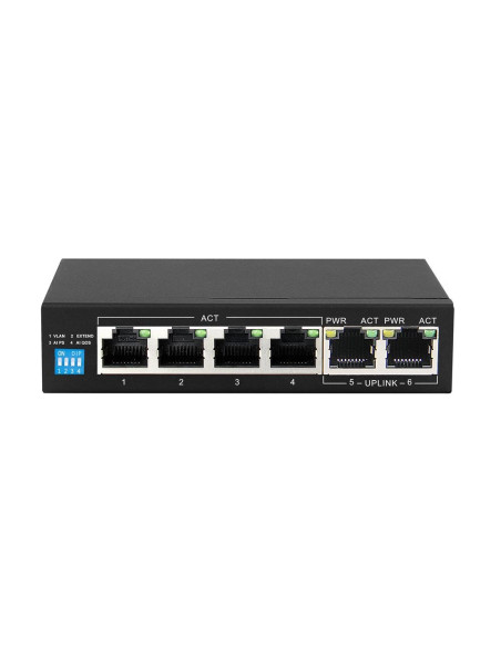 Extralink Switch Poe Krios 4X Gigabit Poe/Poe+, 2X Rj45 Uplink Gigabit, 60W