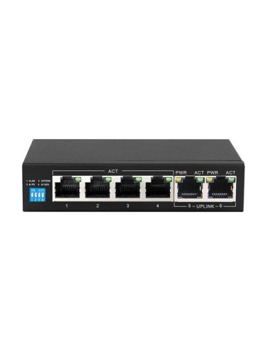 Extralink Switch Poe Krios 4X Gigabit Poe/Poe+, 2X Rj45 Uplink Gigabit, 60W