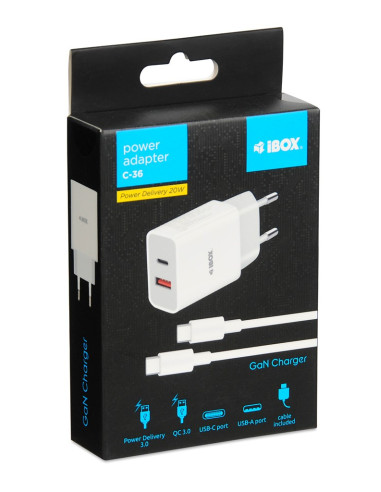 Ładowarka Sieciowa I-Box C-36 Pd20W Usb-C + Usb-A