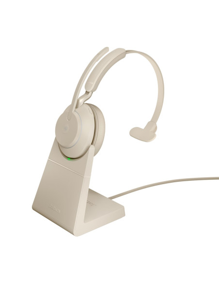 Słuchawki Nauszne Bezprzewodowe Jabra Evolve2 65 Ms Mono Link380A, Beige + Stand