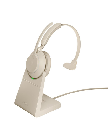 Słuchawki Nauszne Bezprzewodowe Jabra Evolve2 65 Uc Mono Link380A, Beige + Stand