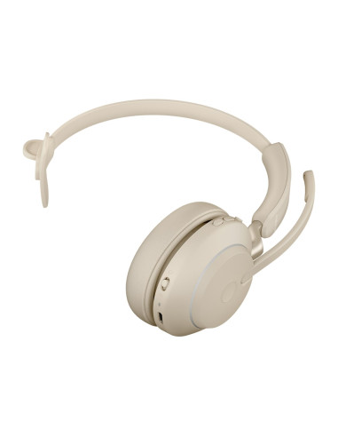 Słuchawki Nauszne Bezprzewodowe Jabra Evolve2 65 Uc Mono Link380A, Beige + Stand