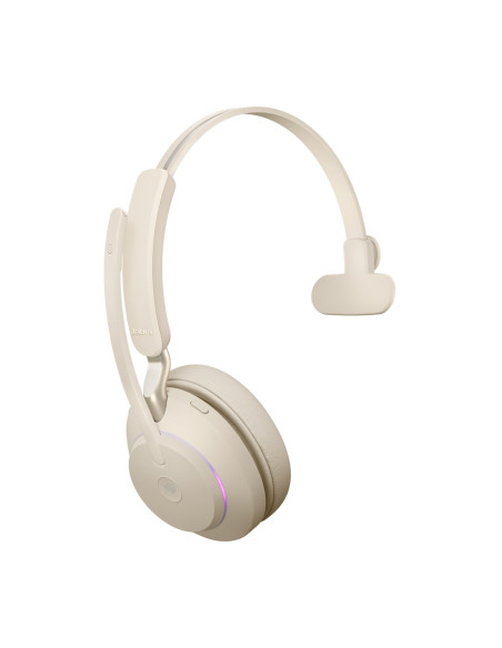 Słuchawki Nauszne Bezprzewodowe Jabra Evolve2 65 Ms Mono Link380C, Beige