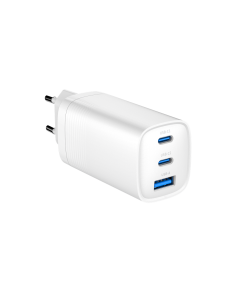 Gembird Szybka Ładowarka Usb Power Delivery Usb Typu C, 3X Usb, 65 W, Gan Biała