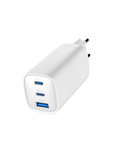 Gembird Szybka Ładowarka Usb Power Delivery Usb Typu C, 3X Usb, 65 W, Gan Biała