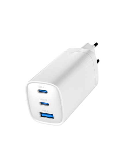 Gembird Szybka Ładowarka Usb Power Delivery Usb Typu C, 3X Usb, 65 W, Gan Biała