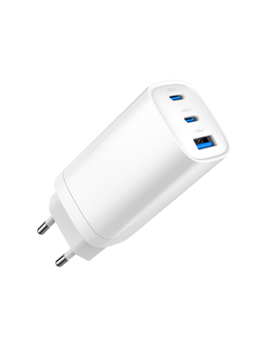 Gembird Szybka Ładowarka Usb Power Delivery Usb Typu C, 3X Usb, 65 W, Gan Biała