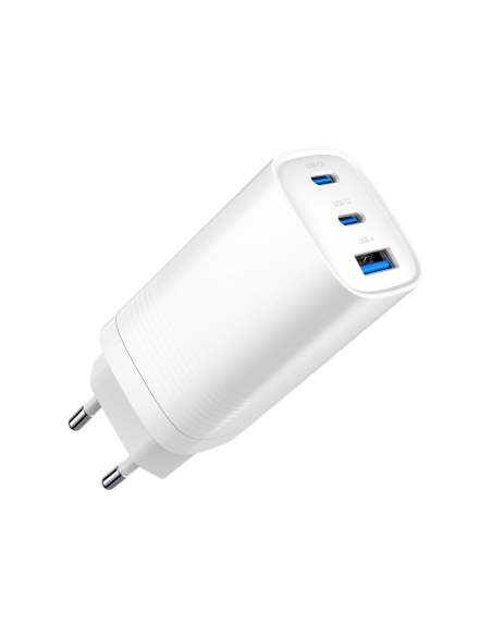 Gembird Szybka Ładowarka Usb Power Delivery Usb Typu C, 3X Usb, 65 W, Gan Biała