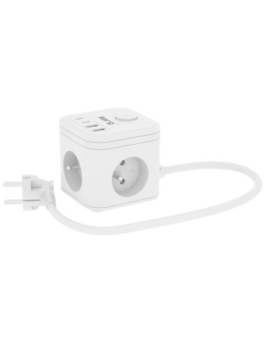 Kerg Smart – Kostka Zasilająca 3-Gniazdowa + Ładowarka Usb-A+Usb-C 1,5M 3×1,5Mm2 H05Vv-F 16A/250V~