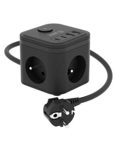 Kerg Smart – Kostka Zasilająca 3-Gniazdowa + Ładowarka Usb-A+Usb-C 1,5M 3×1,5Mm2 H05Vv-F 16A/250V~