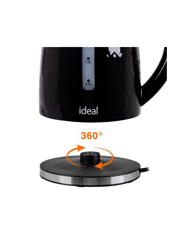 Ideal Czajnik 1,8 L,Moc 1500 W,Czarny Połysk Ik112