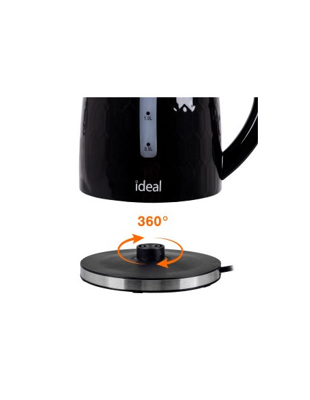 Ideal Czajnik 1,8 L,Moc 1500 W,Czarny Połysk Ik112