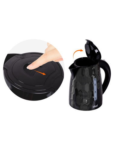 Ideal Czajnik 1,8 L,Moc 1500 W,Czarny Połysk Ik112