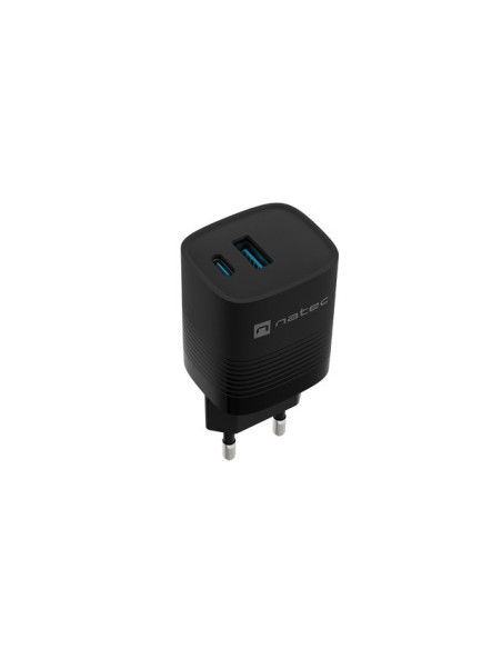 Natec Ładowarka Ribera Gan 1X Usb-A + 1X Usb-C 30W Czarna Nuc-2141