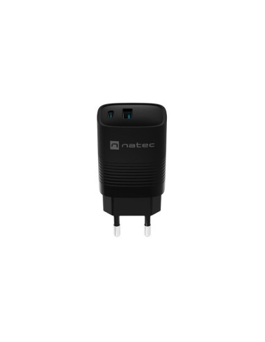 Natec Ładowarka Ribera Gan 1X Usb-A + 1X Usb-C 30W Czarna Nuc-2141