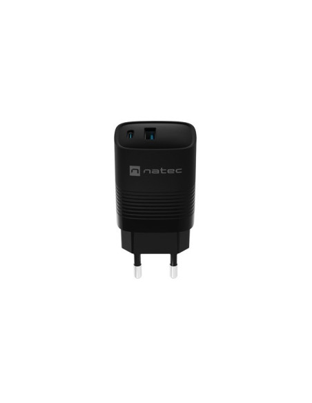 Natec Ładowarka Ribera Gan 1X Usb-A + 1X Usb-C 30W Czarna Nuc-2141
