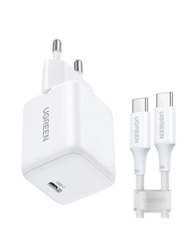 Ładowarka Sieciowa Ugreen X513 30W Gan 1X Usb-C + Kabel Usb-C 1M - Biała