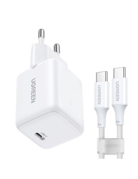 Ładowarka Sieciowa Ugreen X513 30W Gan 1X Usb-C + Kabel Usb-C 1M - Biała