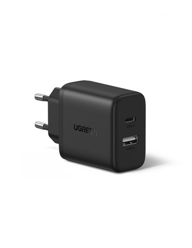 Ładowarka Sieciowa Ugreen X227 20W Gan 1X Usb-A  1X Usb-C - Czarna