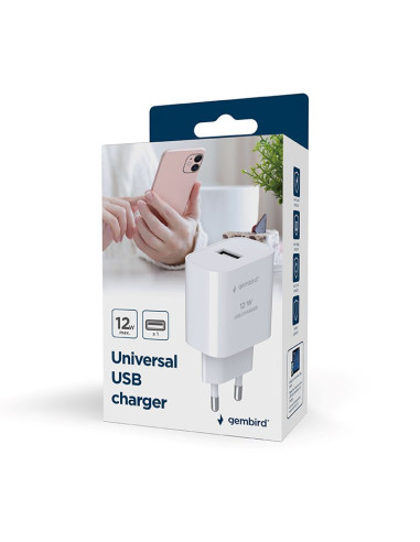 Gembird Uniwersalna Ładowarka Sieciowa Usb-A, Biała