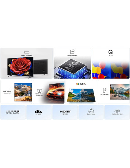 Telewizor Tcl 43T69C Qled 43" 4K Ultra Hd Google Tv Dolby Atmos Dvb-T2 Metaliczny