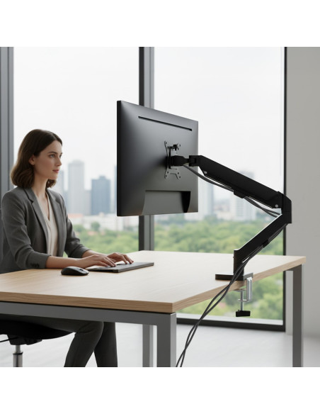 Maclean Uchwyt Na Monitor, Sprężyna Gazowa, 17"-32", 2-10Kg, Black Mc-133