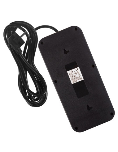 Maclean Listwa Zasilająca Maclean, Przedłużacz 6 Gniazd + 4Xusb, 110-240V Ac 50/60Hz, 2.1A Max 2500W, 3M, Czarna, Mce391 B Mc
