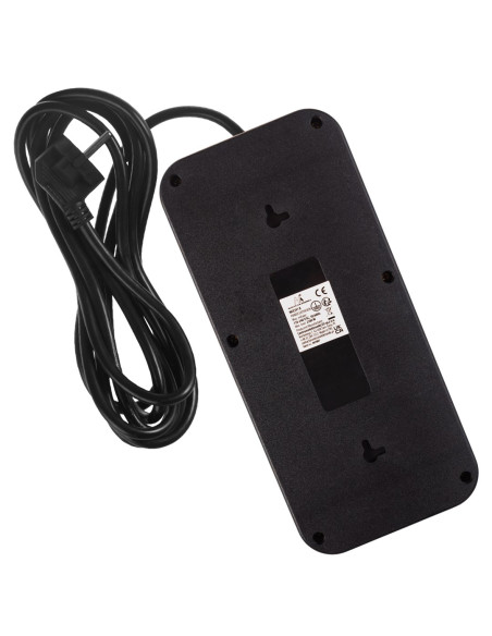 Maclean Listwa Zasilająca Maclean, Przedłużacz 6 Gniazd + 4Xusb, 110-240V Ac 50/60Hz, 2.1A Max 2500W, 3M, Czarna, Mce391 B Mc