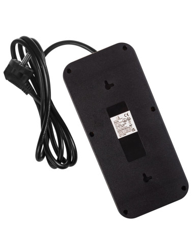 Maclean Listwa Zasilająca, Przedłużacz 6 Gniazd + 4Xusb, 110-240V Ac 50/60Hz, 2.1A Max 2500W, 1,5 M, Czarna Mce389 B